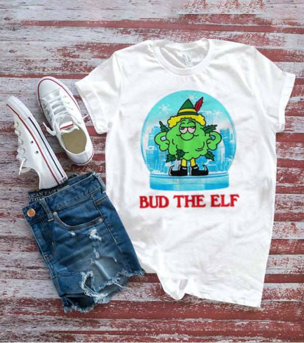Bud The Elf Christmas Snow Globe Scene T-Shirt