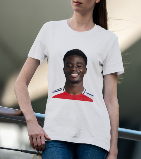 Bukayo Saka Arsenal F.C. Player Icon With Red Jersey T-Shirt
