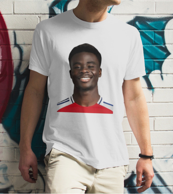 Bukayo Saka Arsenal F.C. Player Icon With Red Jersey T-Shirt