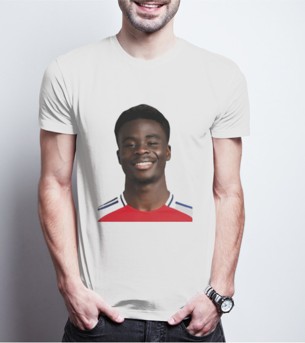 Bukayo Saka Arsenal F.C. Player Icon With Red Jersey T-Shirt