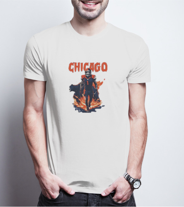 Chicago Bears NFL Fire And Football Fan Gear T-Shirt