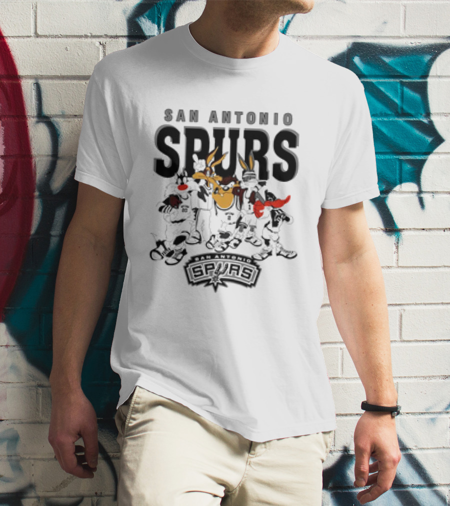 San Antonio Spurs Looney Tunes NBA Basketball Characters T-Shirt