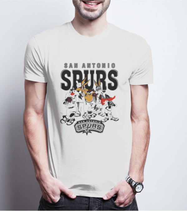 San Antonio Spurs Looney Tunes NBA Basketball Characters T-Shirt