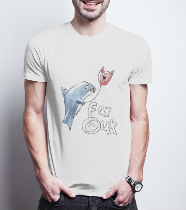 Shark With Cat Balloon Far Out T-Shirt