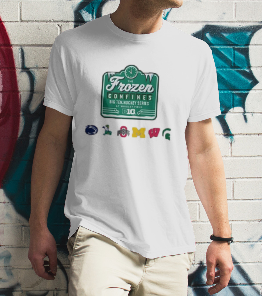 The Frozen Confines Big Ten Hockey Series At Wrigley Field 2025 Penn State Notre Dame Ohio State Michigan Wisconsin Michigan State T-Shirt