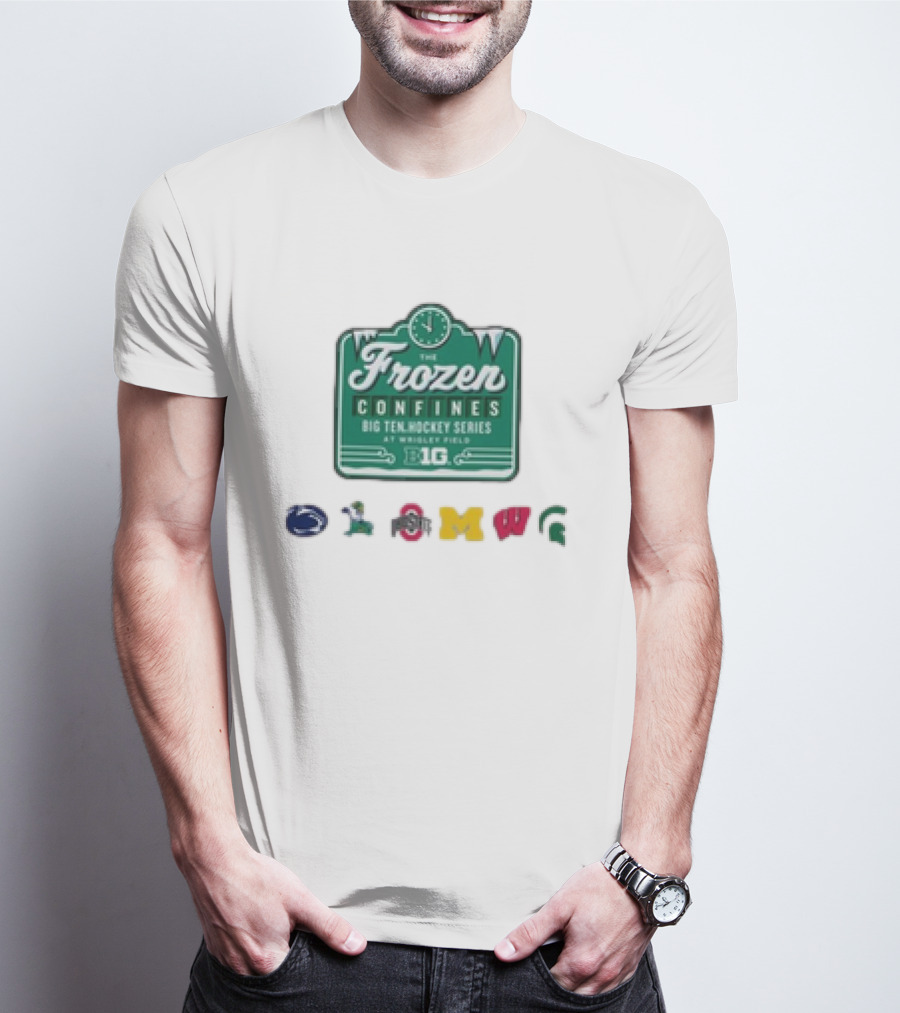 The Frozen Confines Big Ten Hockey Series At Wrigley Field 2025 Penn State Notre Dame Ohio State Michigan Wisconsin Michigan State T-Shirt