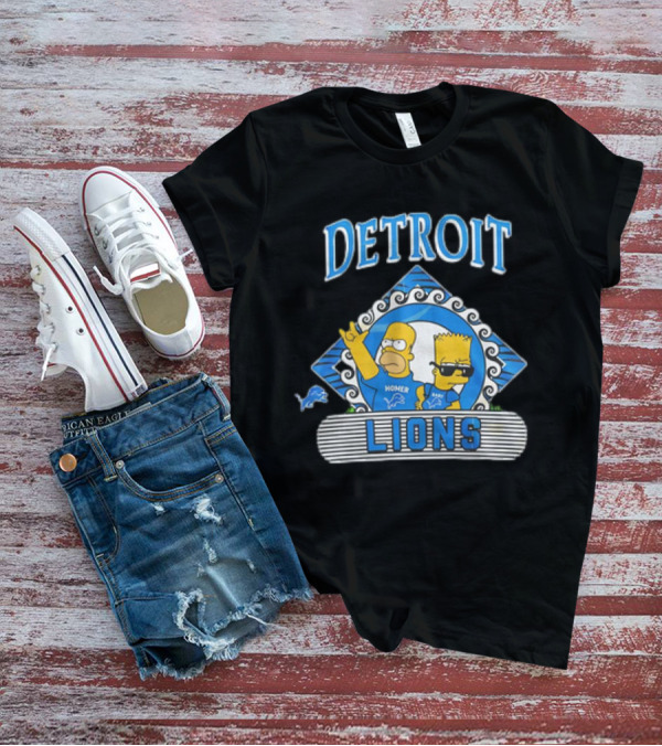 Homer Simpson Bart Simpson Detroit Lions NFL Funday Football T-Shirt