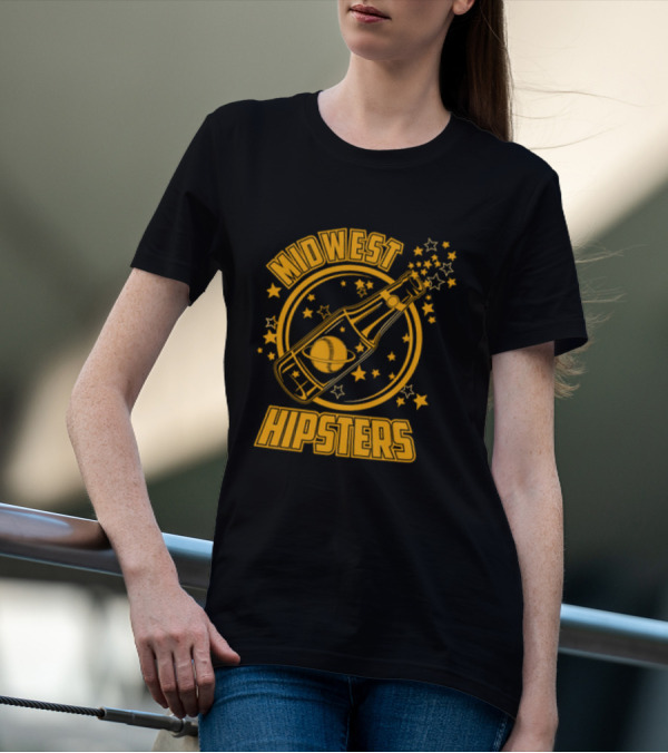 Midwest Hipsters Bottle With Stars And Rings T-Shirt