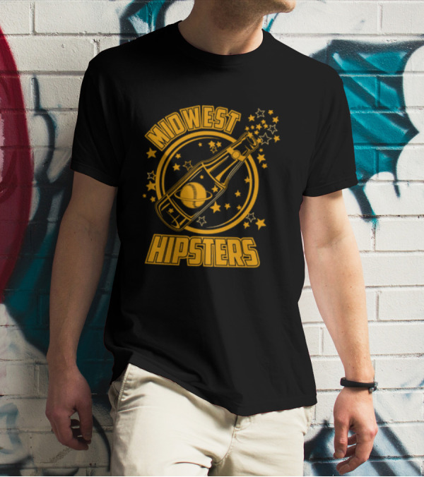 Midwest Hipsters Bottle With Stars And Rings T-Shirt