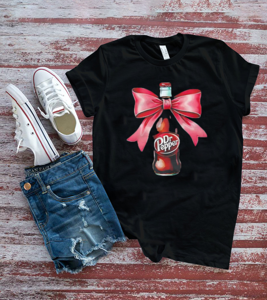 Dr Pepper Bottle With Pink Bow Coquette T-Shirt