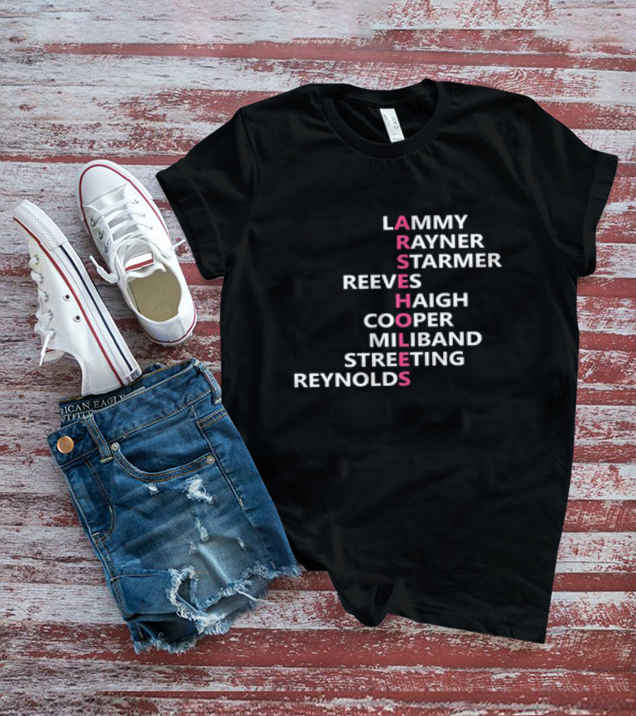 ARSEHOLES Lammy Rayner Starmer Reeves Haigh Cooper Miliband Streeting Reynolds T-Shirt