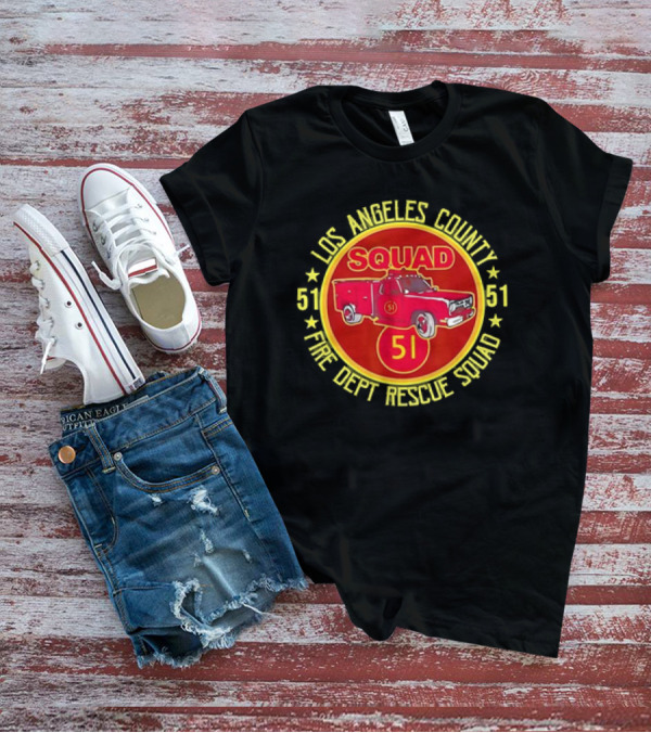 Los Angeles County Fire Dept Rescue Squad 51 Truck Emblem T-Shirt