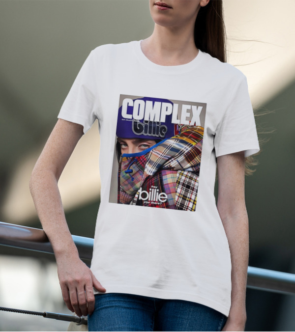 Complex Magazine Cover Billie Eilish Hey Billie You There Plaid Patchwork T-Shirt