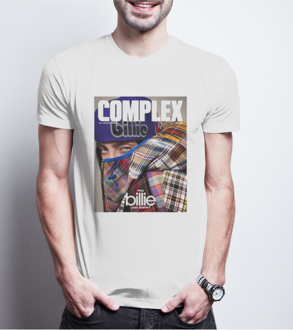 Complex Magazine Cover Billie Eilish Hey Billie You There Plaid Patchwork T-Shirt