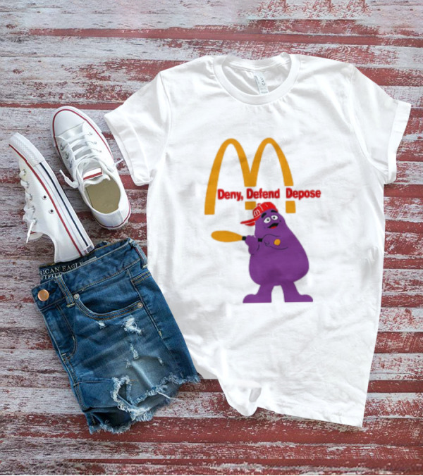 Grimace Baseball Bat Deny Defend Depose McDonald's Mascot T-Shirt