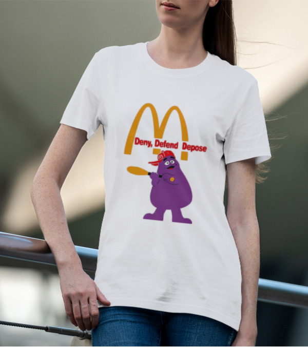 Grimace Baseball Bat Deny Defend Depose McDonald's Mascot T-Shirt
