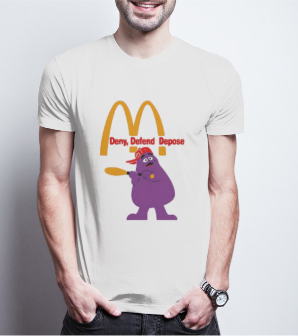 Grimace Baseball Bat Deny Defend Depose McDonald's Mascot T-Shirt