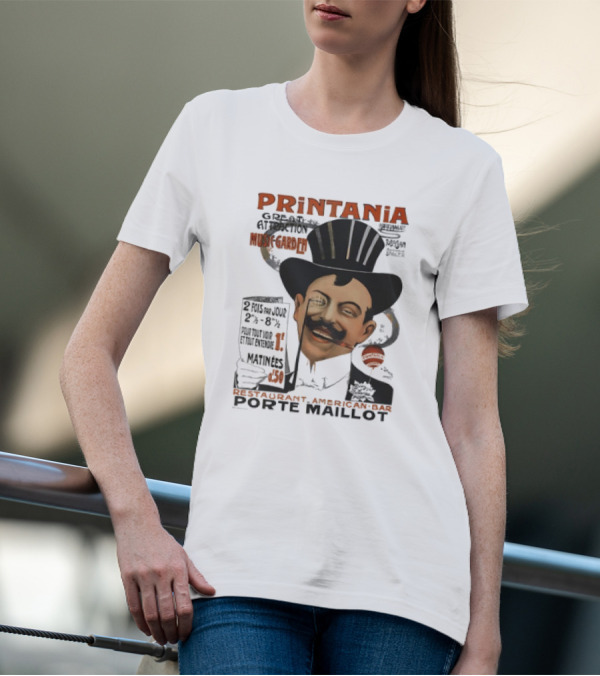 Printania Great Attraction Music Garden Restaurant American Bar Porte Maillot Vintage Advertisement T-Shirt