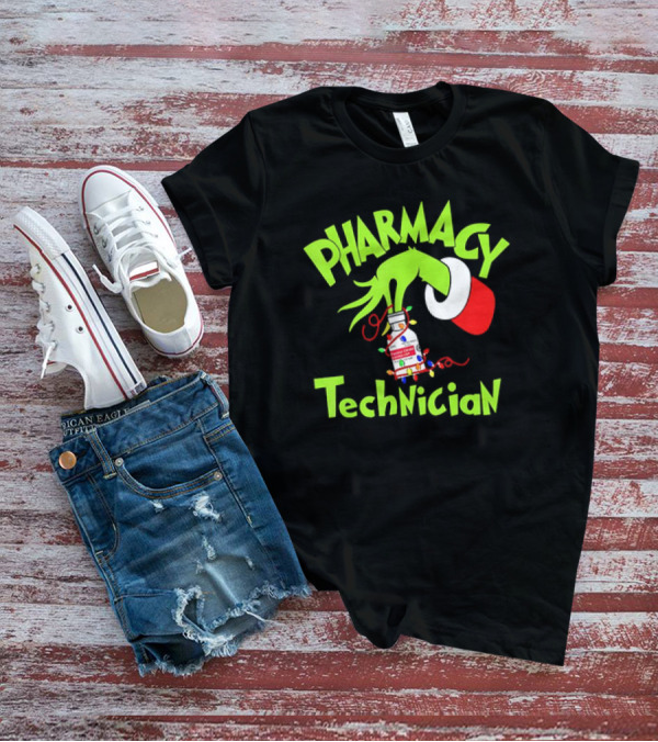 Grinch Pharmacy Technician Christmas Lights T-Shirt