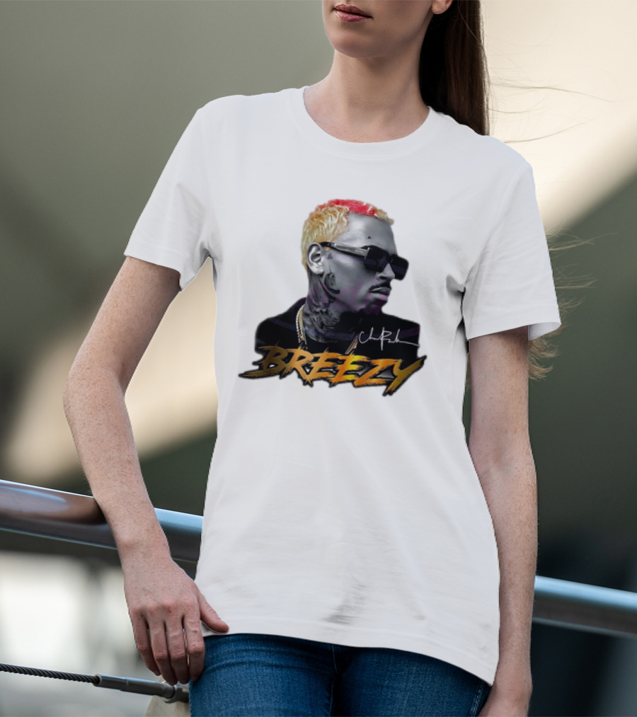 Breezy Chris Brown Signature Style With Sunglasses And Blonde Hair T-Shirt