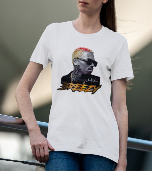 Breezy Chris Brown Signature Style With Sunglasses And Blonde Hair T-Shirt
