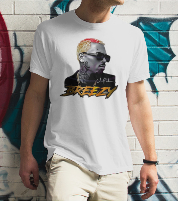 Breezy Chris Brown Signature Style With Sunglasses And Blonde Hair T-Shirt