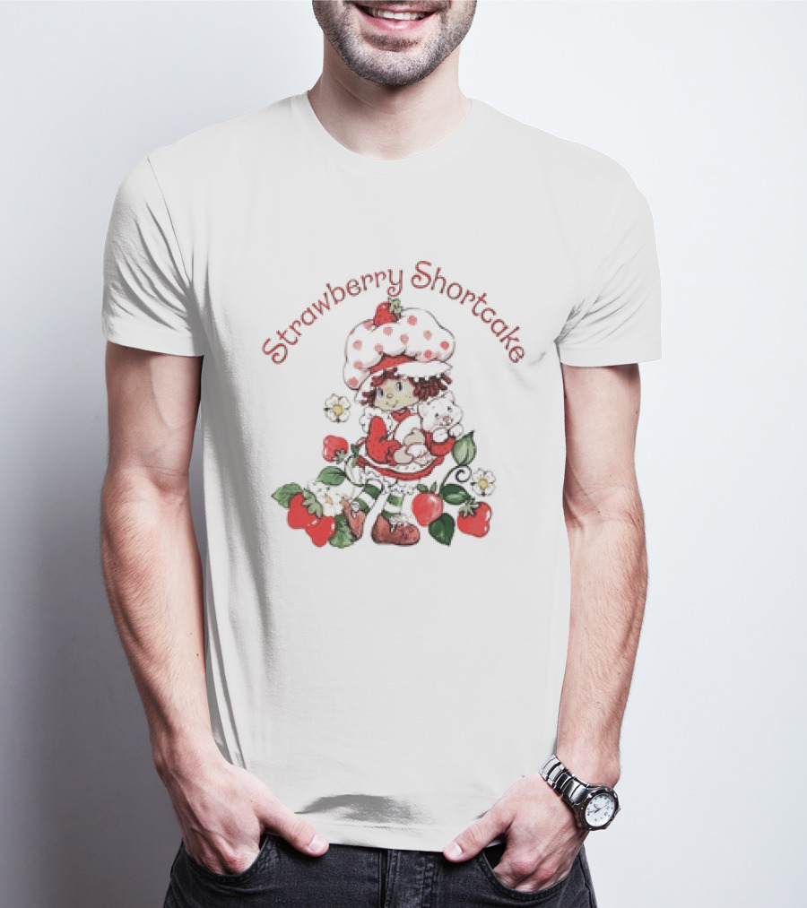 Strawberry Shortcake With Plush Bear And Strawberries T-Shirt