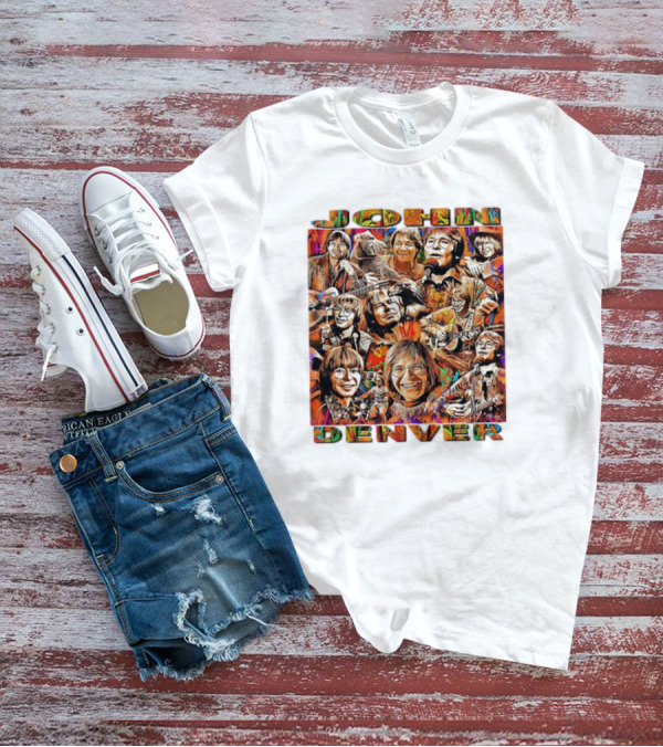 John Denver Colorful Vintage Collage T-Shirt