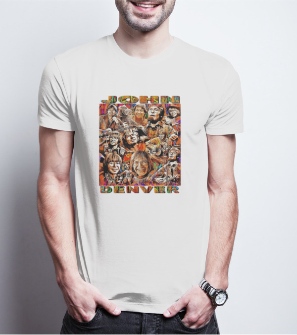John Denver Colorful Vintage Collage T-Shirt