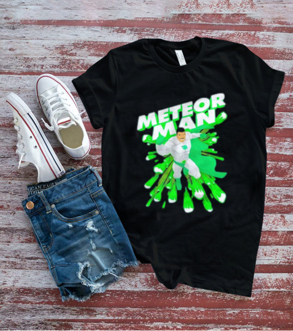 Meteor Man Heroic Pose With Green Comet Effect T-Shirt