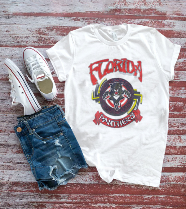 Florida Panthers Bold Design Logo With Fierce Panther T-Shirt