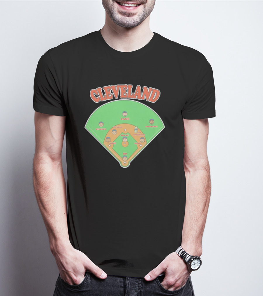 Cleveland Baseball Lineup Stephen Josh Bo Justin Shane Josh Lane Johnny T-Shirt