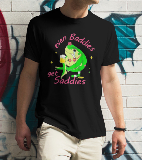 Even Baddies Get Saddies Drunk Frog With Beer And Cigarette T-Shirt