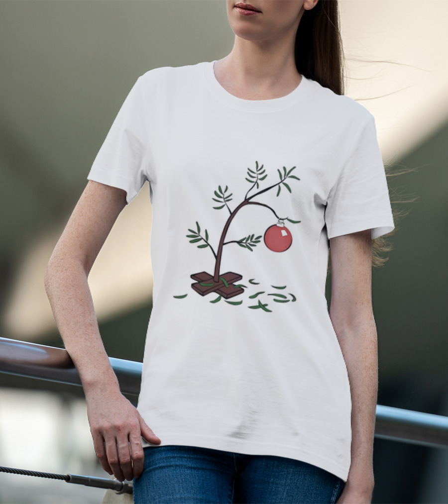 Charlie Brown Christmas Tree Illustration Minimalist T-Shirt