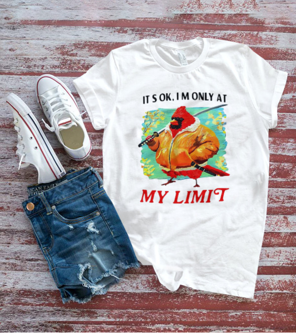 IT'S OK I'M ONLY AT MY LIMIT Samurai Cardinal With Sword In Orange Coat T-Shirt