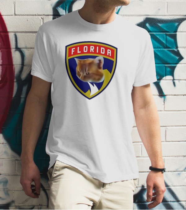 Florida Cat Face Panthers Emblem T-Shirt