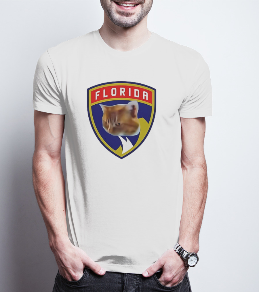 Florida Cat Face Panthers Emblem T-Shirt