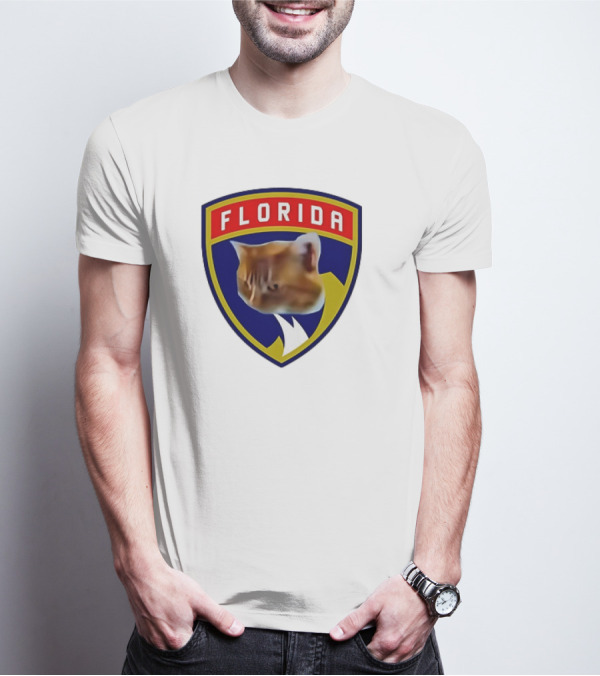 Florida Cat Face Panthers Emblem T-Shirt