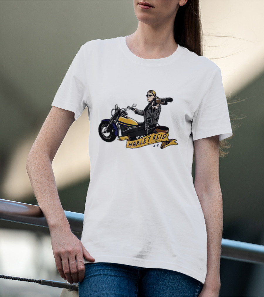 Harley Reid AFL West Coast Eagles Motorcycle Cartoon T-Shirt
