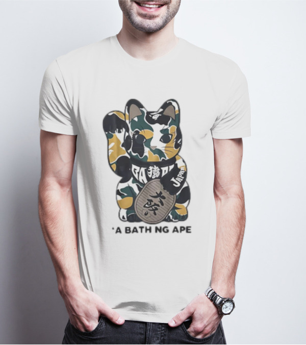 Cat Maneki Neko Japan A Bathing Ape T-Shirt