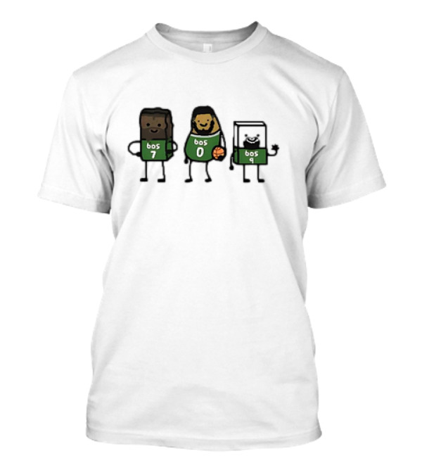 Jaylen Brown Jayson Tatum Derrick White Boston Celtics Brownie Potatum White Chocolate Characters T-Shirt