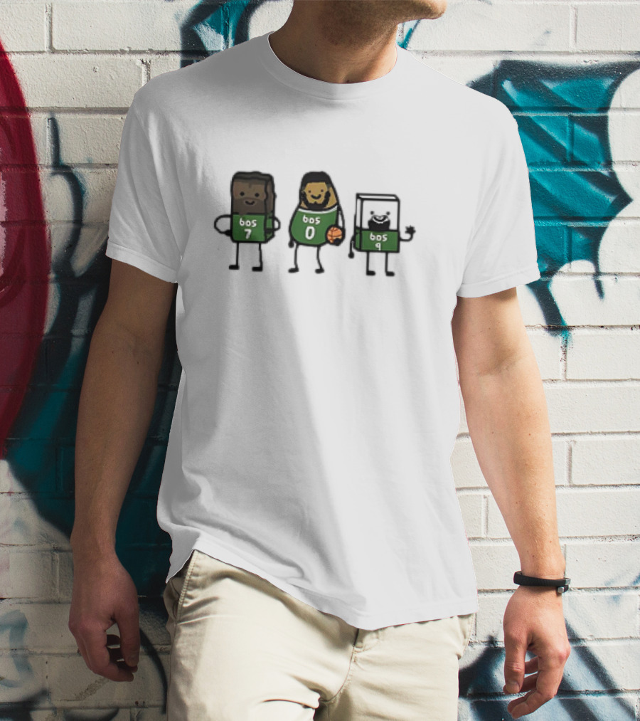 Jaylen Brown Jayson Tatum Derrick White Boston Celtics Brownie Potatum White Chocolate Characters T-Shirt
