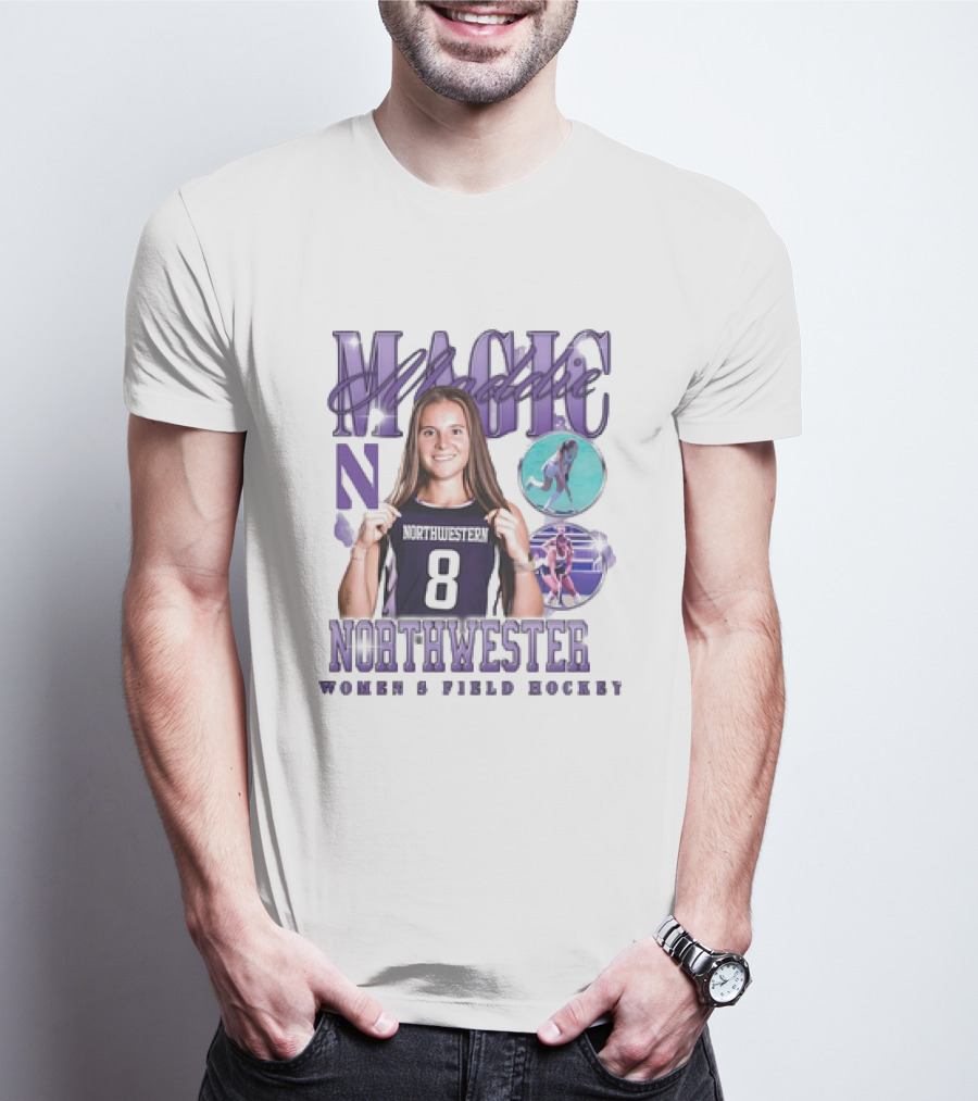 Maddie Magic Northwestern Women’s Field Hockey 8 90s T-Shirt