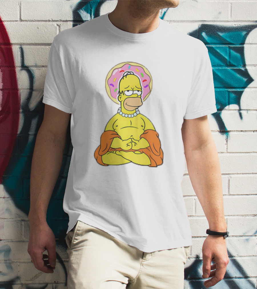 Simpsons Homer Buddha Donut Halo Meditation T-Shirt
