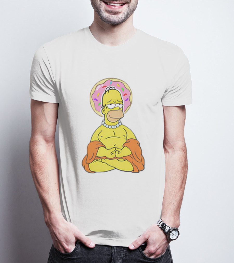 Simpsons Homer Buddha Donut Halo Meditation T-Shirt