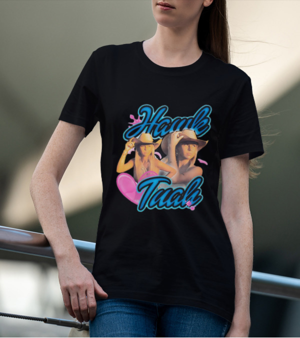 Hawk Tuah With Cowgirl Hat And Pink Heart T-Shirt