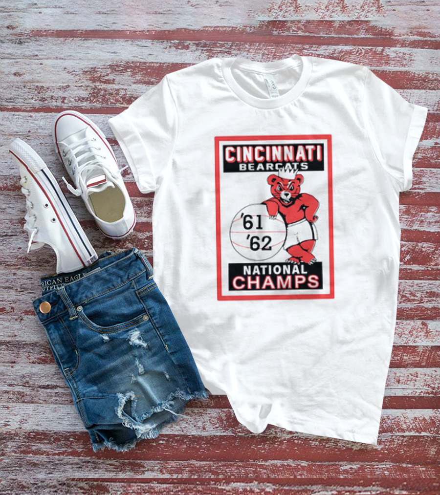 Cincinnati Bearcats 1961 1962 Basketball National Champs Retro T-Shirt