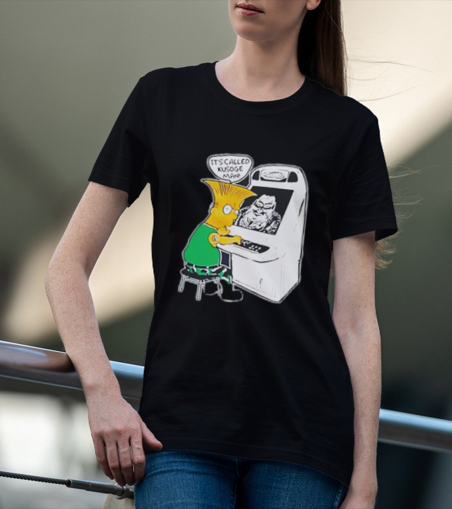 Bart Simpson It's Called Kusoge Man Playing Arcade Game T-Shirt