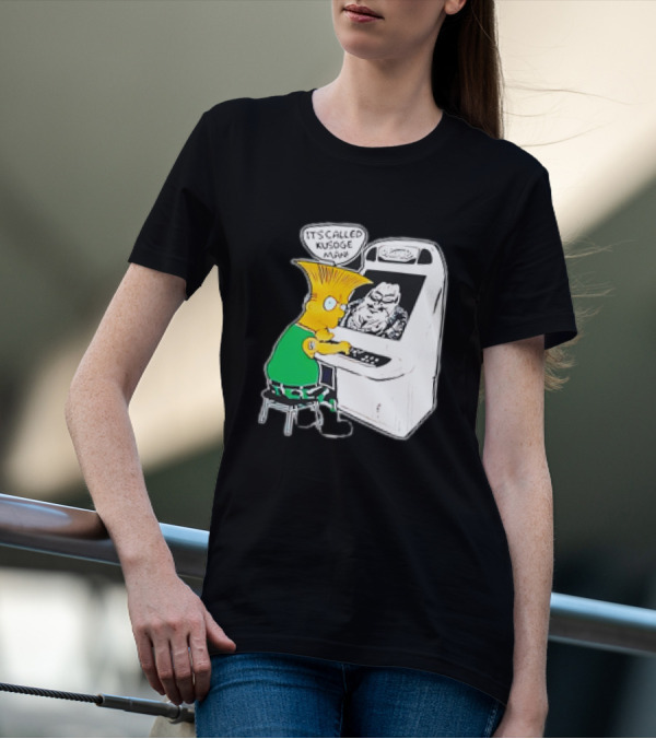 Bart Simpson It's Called Kusoge Man Playing Arcade Game T-Shirt