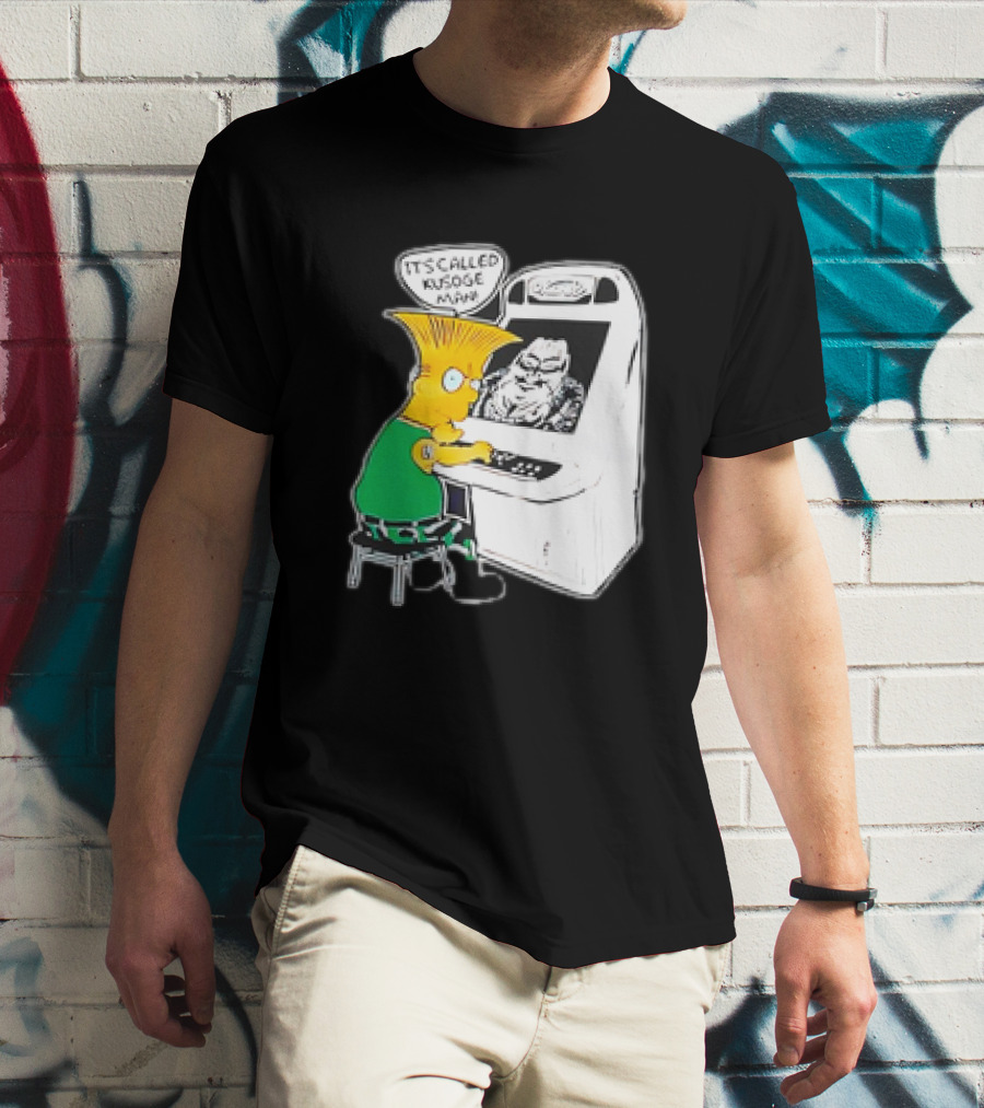 Bart Simpson It's Called Kusoge Man Playing Arcade Game T-Shirt
